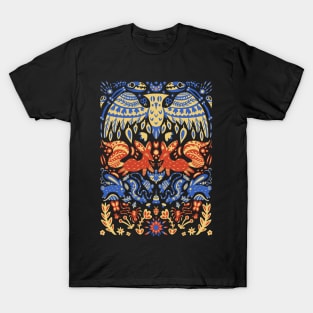 Boho European Folk Art Animal Pattern T-Shirt